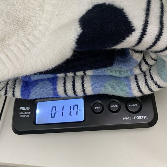 Talbots Sweater Womens Petite 2X Black White Hearts Striped Pullover Love Cute - Picture 7 of 7